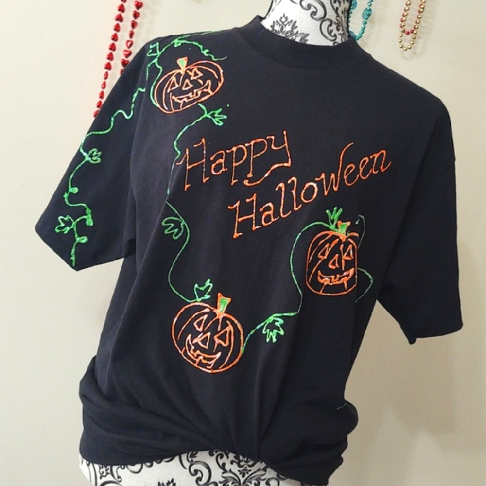 Homemade Happy Halloween Jack-O'-Lantern T-Shirt Xl